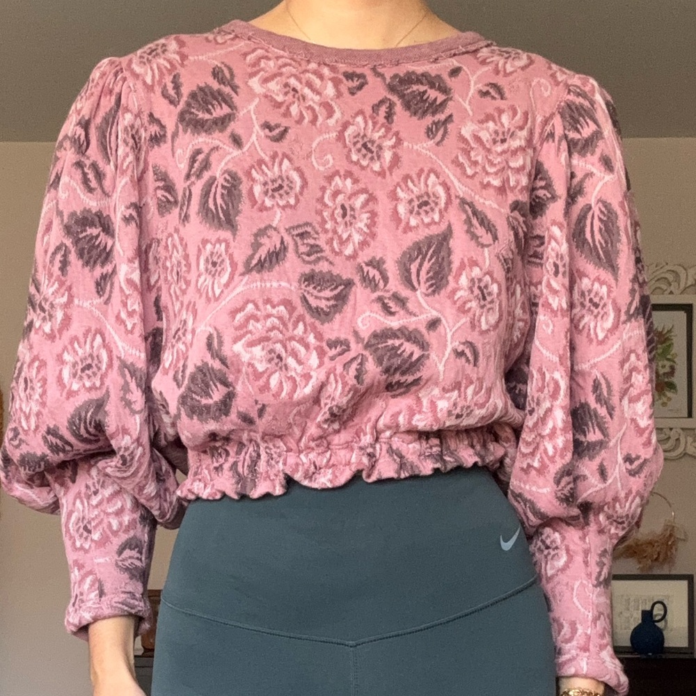 Free People Pink Floral Top